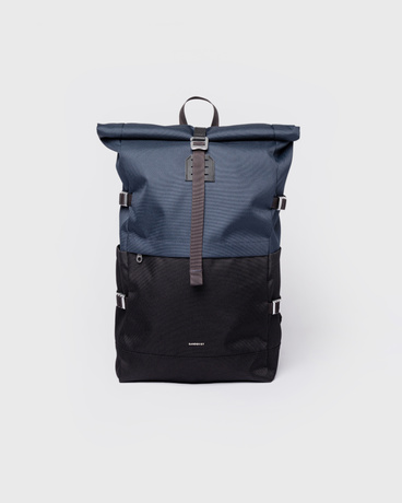 Sandqvist Icon Rolltop Backpack L In Multi Black,navy With Black Leather