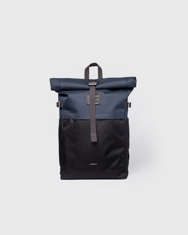 Sandqvist Icon Rolltop Backpack M In Multi Black,navy With Black Leather